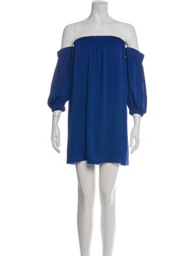 Pre-owned Milly Silk Mini Dress In Blue