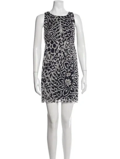 Pre-owned Milly Silk Mini Dress In Blue