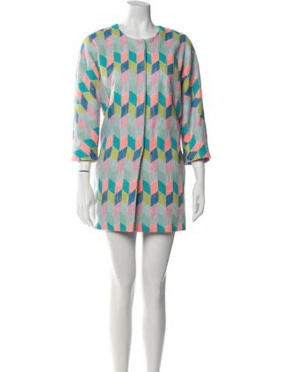 Pre-owned Milly Silk Mini Dress In Blue