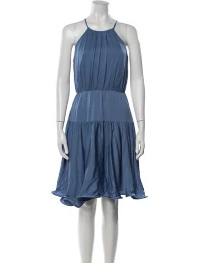 Pre-owned Milly Silk Mini Dress In Blue