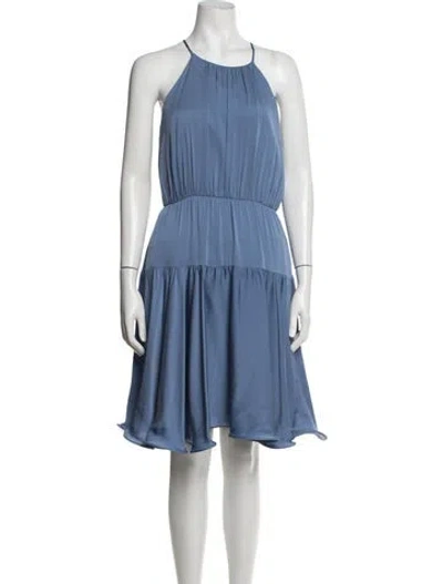 Pre-owned Milly Silk Mini Dress In Blue