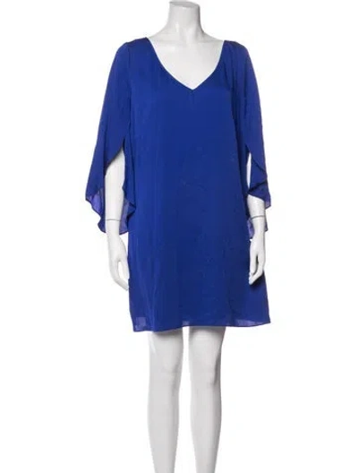 Pre-owned Milly Silk Mini Dress In Blue
