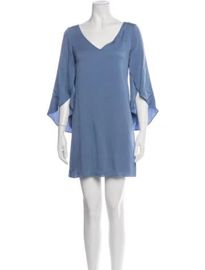 Pre-owned Milly Silk Mini Dress In Blue