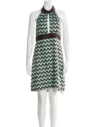 Pre-owned Milly Silk Mini Dress In Brown