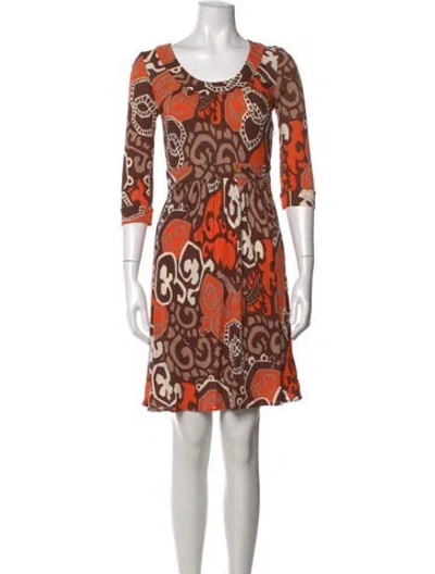 Pre-owned Milly Silk Mini Dress In Brown