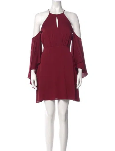 Pre-owned Milly Silk Mini Dress In Burgundy