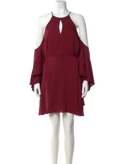 Pre-owned Milly Silk Mini Dress In Burgundy