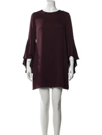 Pre-owned Milly Silk Mini Dress In Burgundy