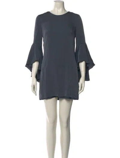 Pre-owned Milly Silk Mini Dress In Gray