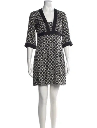 Pre-owned Milly Silk Mini Dress In Gray