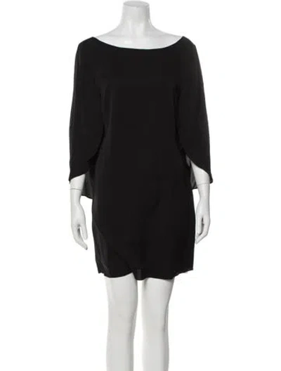 Pre-owned Milly Silk Mini Dress In Gray