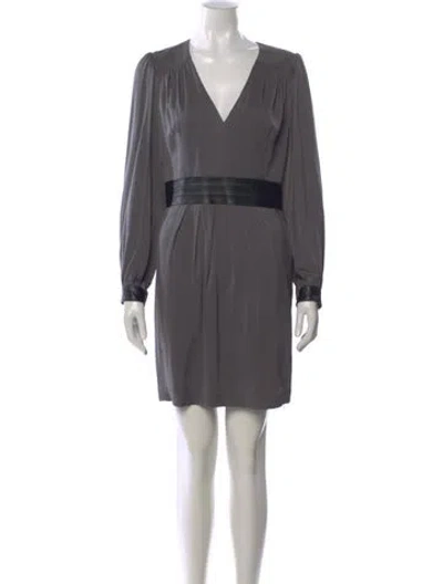 Pre-owned Milly Silk Mini Dress In Gray