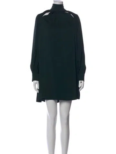 Pre-owned Milly Silk Mini Dress In Green