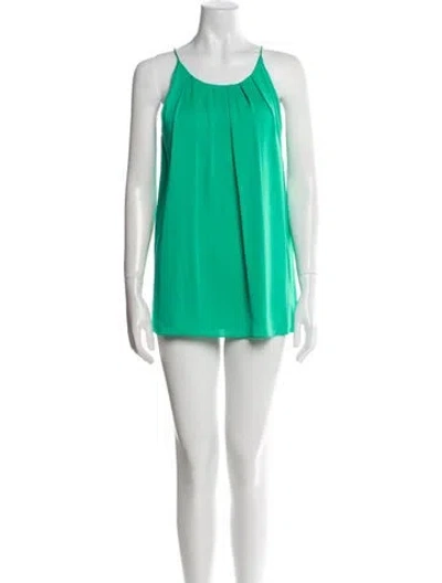 Pre-owned Milly Silk Mini Dress In Green