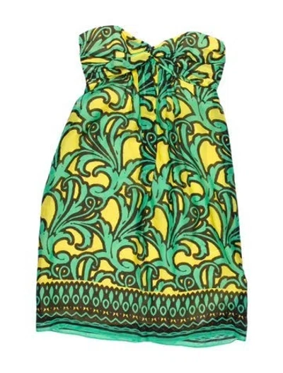 Pre-owned Milly Silk Mini Dress In Green
