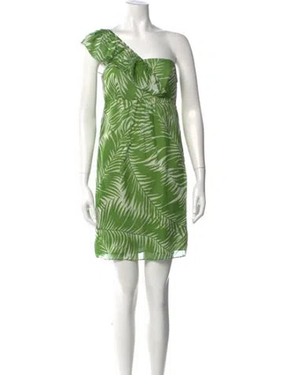 Pre-owned Milly Silk Mini Dress In Green