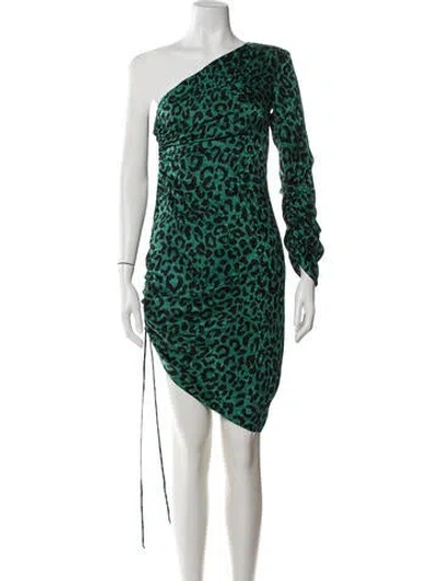 Pre-owned Milly Silk Mini Dress In Green
