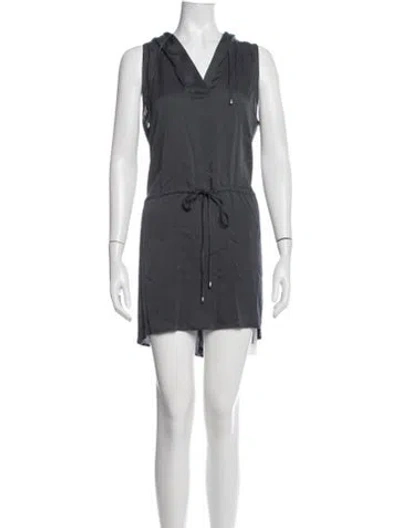 Pre-owned Milly Silk Mini Dress In Grey