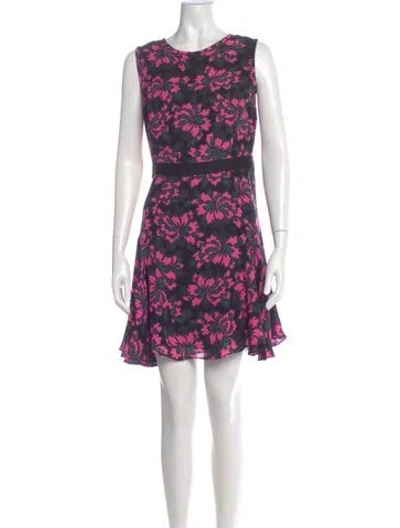 Pre-owned Milly Silk Mini Dress In Multi