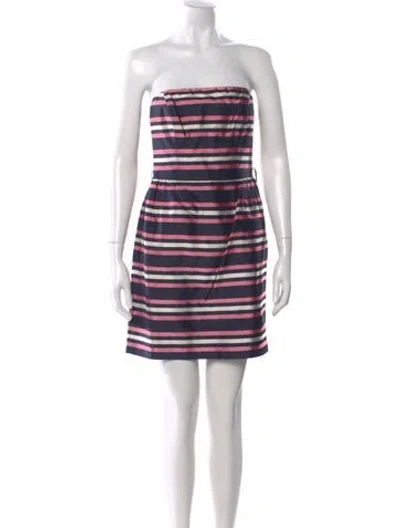 Pre-owned Milly Silk Mini Dress In Multi