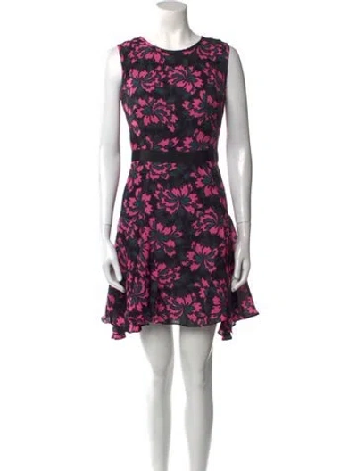 Pre-owned Milly Silk Mini Dress In Multi