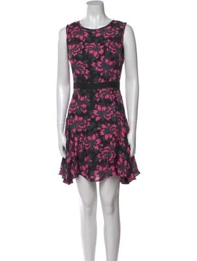 Pre-owned Milly Silk Mini Dress In Multi