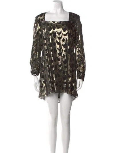 Pre-owned Milly Silk Mini Dress In Multi