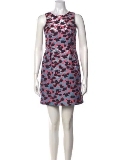 Pre-owned Milly Silk Mini Dress In Multi