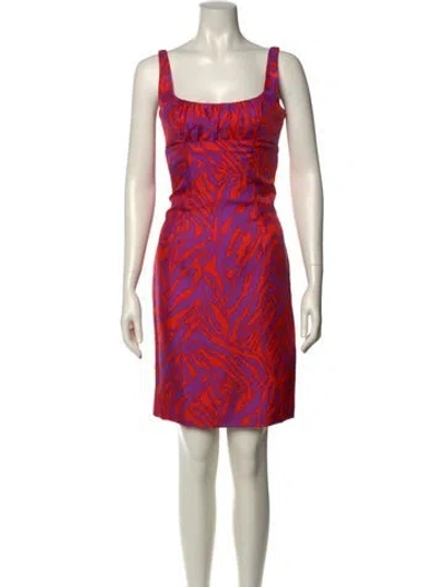 Pre-owned Milly Silk Mini Dress In Multi