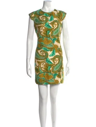 Pre-owned Milly Silk Mini Dress In Multi