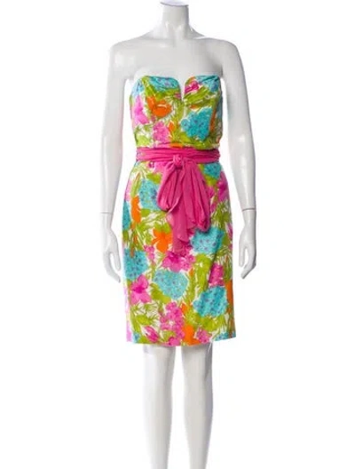 Pre-owned Milly Silk Mini Dress In Multi
