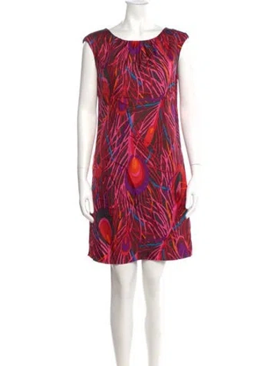 Pre-owned Milly Silk Mini Dress In Multi