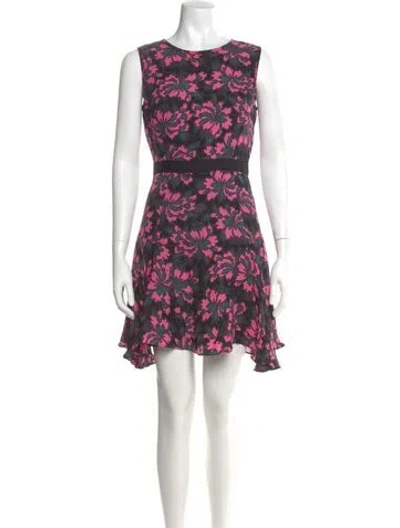 Pre-owned Milly Silk Mini Dress In Multi