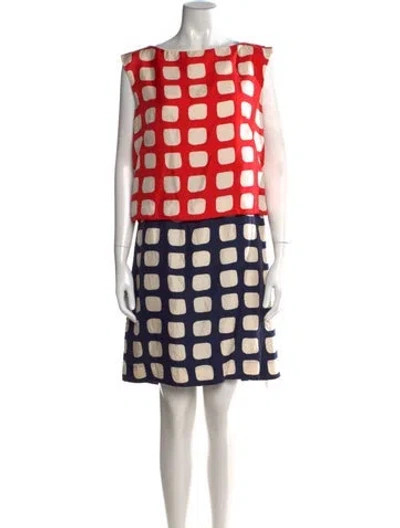 Pre-owned Milly Silk Mini Dress In Multi