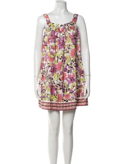 Pre-owned Milly Silk Mini Dress In Multi