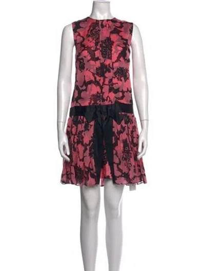 Pre-owned Milly Silk Mini Dress In Multi