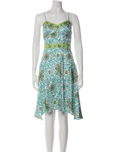 Pre-owned Milly Silk Mini Dress In Multi