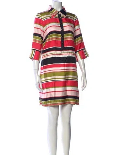 Pre-owned Milly Silk Mini Dress In Multicolor