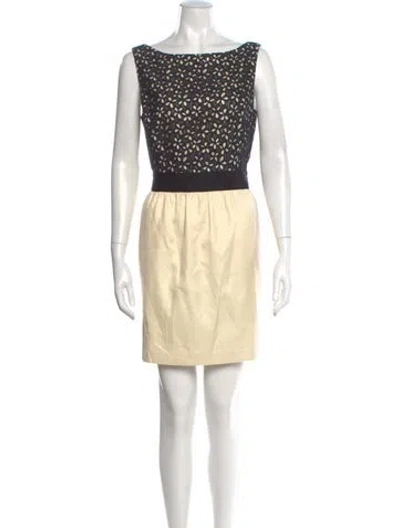 Pre-owned Milly Silk Mini Dress In Neutral