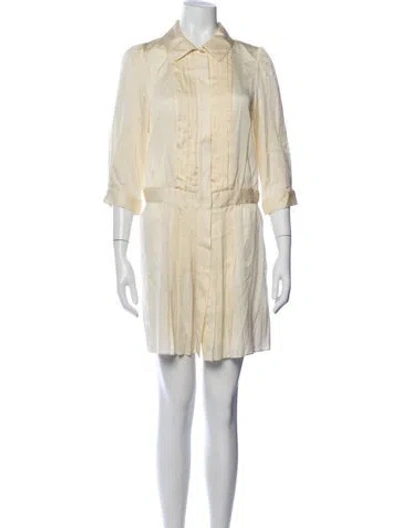 Pre-owned Milly Silk Mini Dress In Neutrals