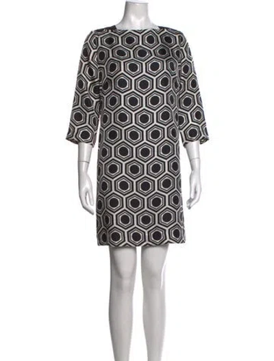 Pre-owned Milly Silk Mini Dress In Neutrals