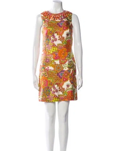 Pre-owned Milly Silk Mini Dress In Orange