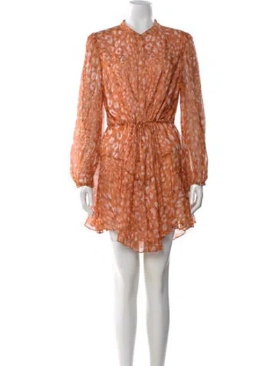 Pre-owned Milly Silk Mini Dress In Orange
