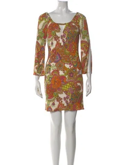 Pre-owned Milly Silk Mini Dress In Orange