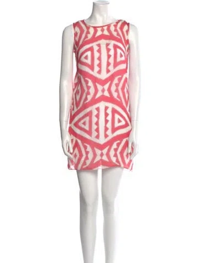 Pre-owned Milly Silk Mini Dress In Pink