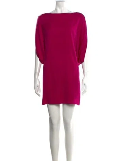 Pre-owned Milly Silk Mini Dress In Pink