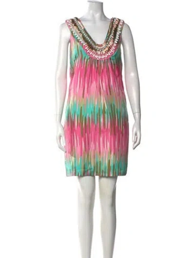 Pre-owned Milly Silk Mini Dress In Pink