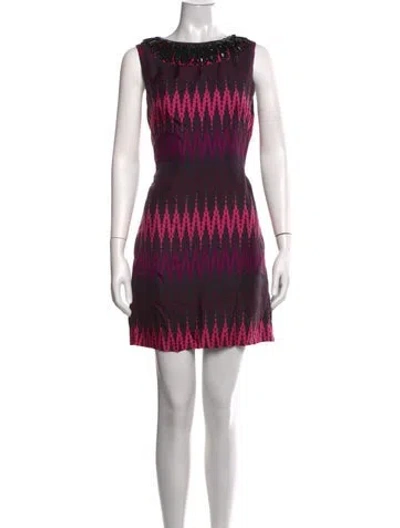 Pre-owned Milly Silk Mini Dress In Pink
