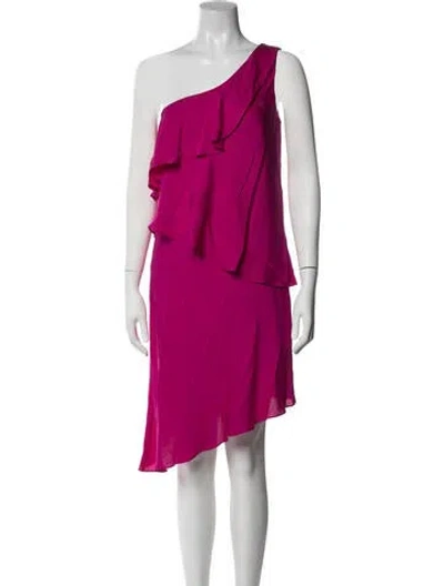 Pre-owned Milly Silk Mini Dress In Pink