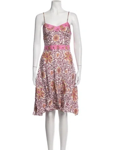 Pre-owned Milly Silk Mini Dress In Pink